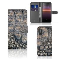 Sony Xperia 10 II | Telefoonhoesje | Met pasjeshouder | Krokodillenprint