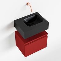Toiletmeubel Mondiaz Andor | 40 cm | Meubelkleur Fire | Lex vrijhangend wastafel Urban Rechts | Zonder kraangat