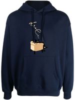 Drôle De Monsieur hoodie en coton à imprimé graphique - Bleu