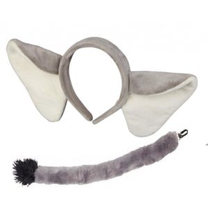 Pluche olifantjes hoofdband met staart voor kinderen