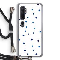 Blauwe stippen: Xiaomi Mi Note 10 Transparant Hoesje met koord