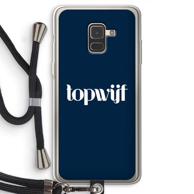 Topwijf Navy: Samsung Galaxy A8 (2018) Transparant Hoesje met koord