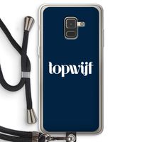 Topwijf Navy: Samsung Galaxy A8 (2018) Transparant Hoesje met koord