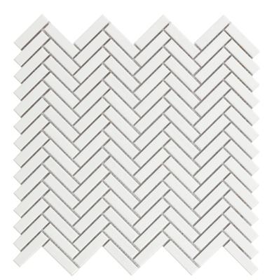 Mozaïek tegels Chevron Wit Glans 28,3x27,7 - Rechthoek, visgraat Wand en vloer Geglazuurde porseleinen steengoed