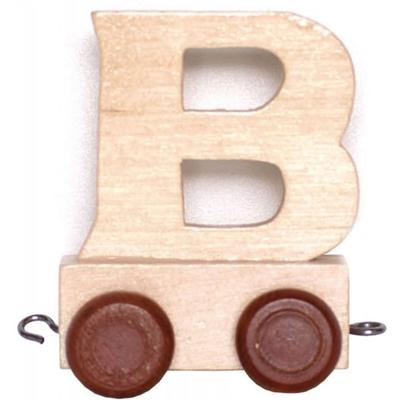 Bongers Speelgoed Houten letter b met wieltjes 6 cm hoog