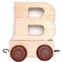 Bongers Speelgoed Houten letter b met wieltjes 6 cm hoog