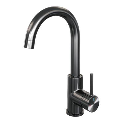 BRAUER Stripe Hoge Opbouw Wastafelmengkraan - draaibare ronde uitloop - model A - gunmetal geborsteld PVD 5-GM-003-R5