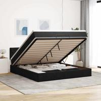Ottoman bed met matras 160x200cm fluweel zwart