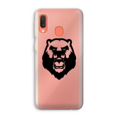 Angry Bear (black): Samsung Galaxy A20e Transparant Hoesje