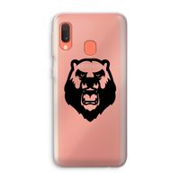 Angry Bear (black): Samsung Galaxy A20e Transparant Hoesje