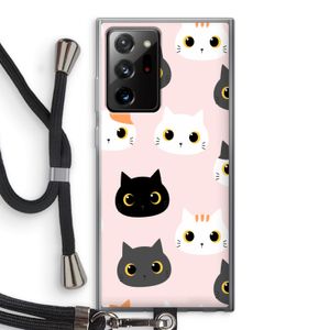 Katten: Samsung Galaxy Note 20 Ultra / Note 20 Ultra 5G Transparant Hoesje met koord