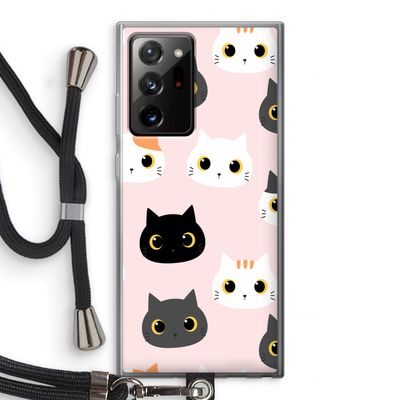 Katten: Samsung Galaxy Note 20 Ultra / Note 20 Ultra 5G Transparant Hoesje met koord