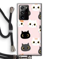 Katten: Samsung Galaxy Note 20 Ultra / Note 20 Ultra 5G Transparant Hoesje met koord