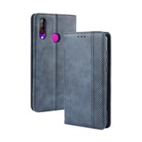 Magnetische Buckle retro Crazy Horse textuur horizontale Flip lederen case voor LG B30 met houder & kaartsleuven & fotolijstjes (blauw)