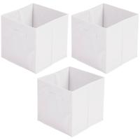 Opbergmand/kastmand Square Box - 6x - karton/kunststof - 29 liter - wit - 31 x 31 cm
