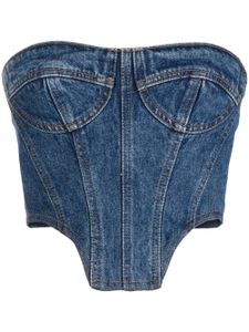 David Koma haut bustier en jean à coupe crop - Bleu