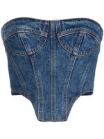 David Koma haut bustier en jean à coupe crop - Bleu