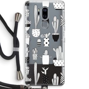 Cactusmotief: LG G7 Thinq Transparant Hoesje met koord