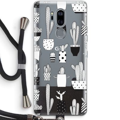 Cactusmotief: LG G7 Thinq Transparant Hoesje met koord