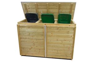 LK140TRIO-R Containerberging | 176x65x125 cm - voor 3 containers!- - Hout- Lutrabox