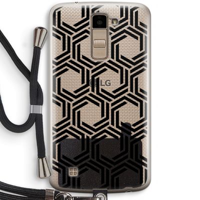 Geometrisch patroon: LG K10 (2016) Transparant Hoesje met koord