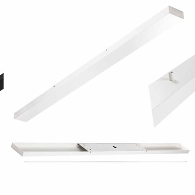 Witte rechthoekige plafondplaat 130x8x3,5cm wit met 7 gaten voor verlichting
