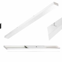 Witte rechthoekige plafondplaat 130x8x3,5cm wit met 7 gaten voor verlichting