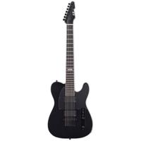 ESP E-II T-B7 Baritone Black Satin 7-snarige elektrische gitaar met koffer - thumbnail