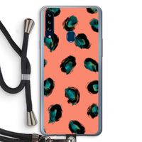 Pink Cheetah: Samsung Galaxy A20s Transparant Hoesje met koord
