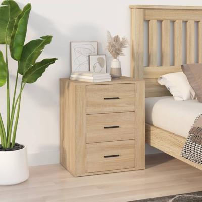 Nachtkastje 50x36x60 cm bewerkt hout sonoma eikenkleurig