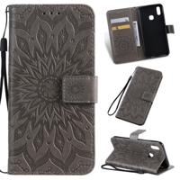 Gedrukt afdrukken zonnebloem patroon horizontale Flip PU lederen draagtas voor vivo Y93/Y91/Y95 met houder & kaartsleuven & portemonnee & Lanyard (gr