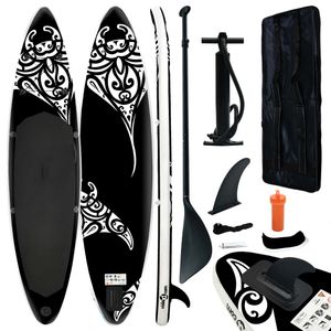 VidaXL Stand up paddleboardset opblaasbaar 305x76x15 cm zwart