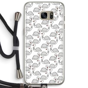 Zwanen: Samsung Galaxy S7 Edge Transparant Hoesje met koord