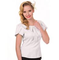 Retro Style Top Off White-S | 36% korting