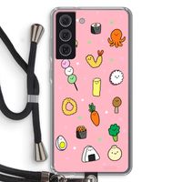 Happy bento friends: Samsung Galaxy S21 FE Transparant Hoesje met koord