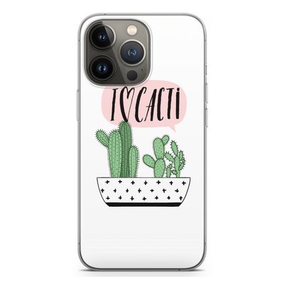 I love cacti: iPhone 13 Pro Transparant Hoesje