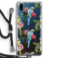 Kleurrijke papegaaien: Huawei P20 Transparant Hoesje met koord