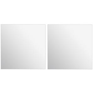 Plak spiegel tegels - 2x stuks - glas - zelfklevend - 40 x 40 cm - vierkant