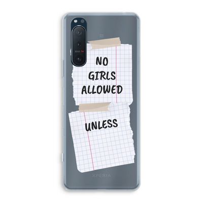 No Girls Allowed Unless: Sony Xperia 5 II Transparant Hoesje