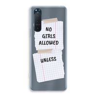 No Girls Allowed Unless: Sony Xperia 5 II Transparant Hoesje