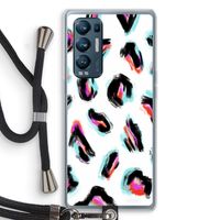 Cheetah color: Oppo Find X3 Neo Transparant Hoesje met koord
