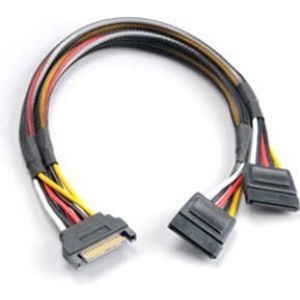 Akasa SATA power splitter SATA-kabel 0,3 m SATA 15-pin 2 x SATA 15-pin Zwart, Rood, Wit, Geel