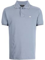 Emporio Armani polo à logo brodé - Bleu