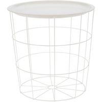 Bijzettafel rond metaal wit D40 x H40 cm   -