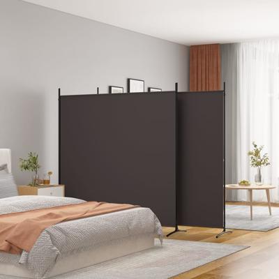 Kamerscherm met 3 panelen 525x180 cm stof bruin