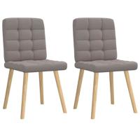 Eetkamerstoelen draaibaar 2 st stof taupe