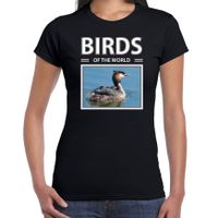 Futen t-shirt met dieren foto birds of the world zwart voor dames - thumbnail