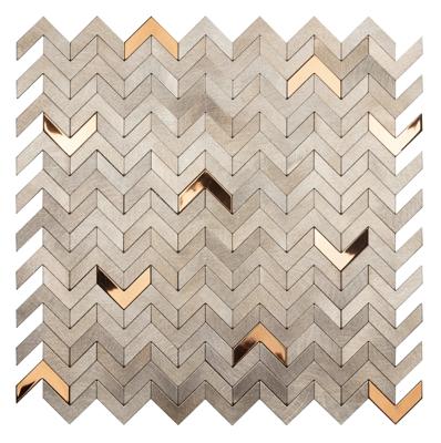 Mozaïek tegels Surfaces Delta Koper 28,1x28,3 - Visgraat Wandtegels Metaal