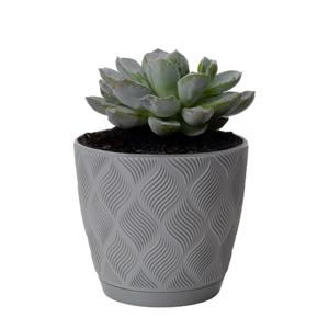 Form Plastic Plantenpot/bloempot New Age - kunststof - platina grijs - D13 x H12 cm