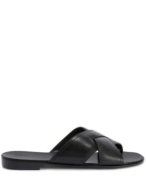 Giuseppe Zanotti sandales en cuir Flavio à brides croisées - Noir